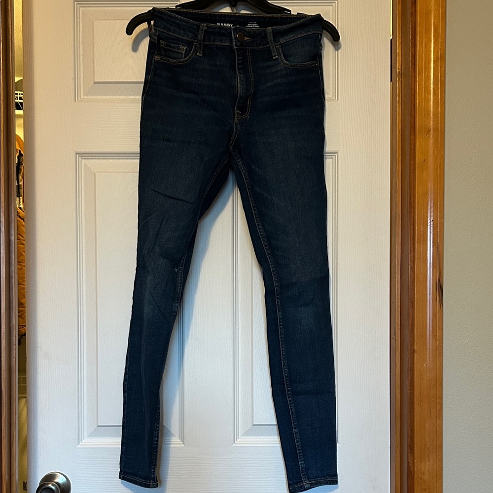 Old Navy Women's Dark Blue High-Rise Skinny Jeans